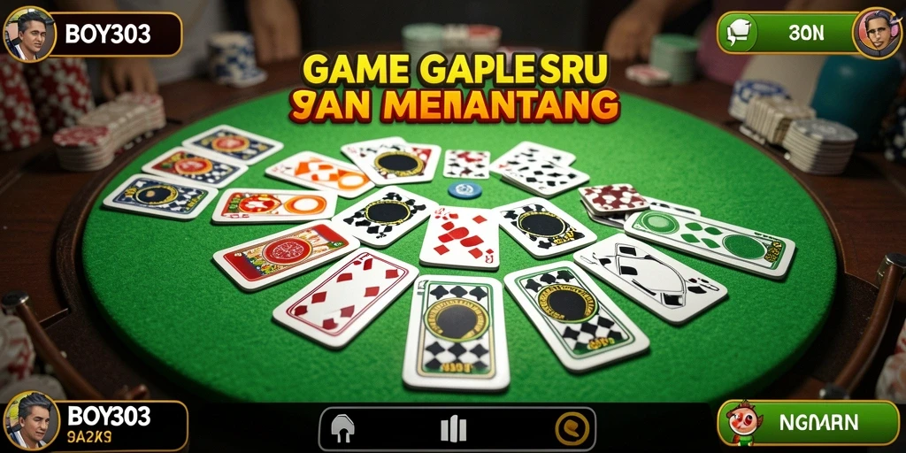 Screenshot utama BOY303 menampilkan antarmuka gameplay Gaple yang menarik.