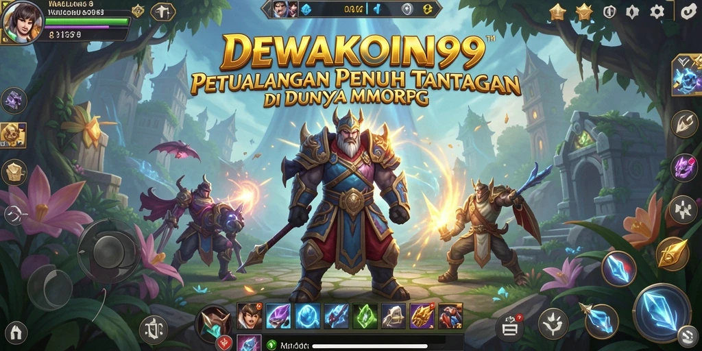 Tampilan gameplay seru di DEWAKOIN99 dengan pertarungan epik antara pemain dan monster.