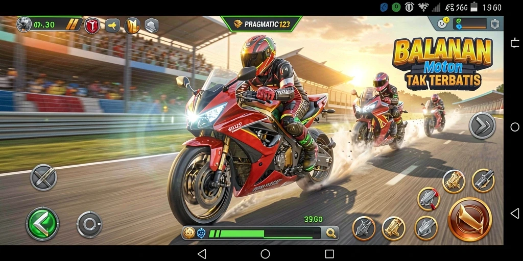 Tampilan gameplay <strong>PRAGMATIC123</strong> yang mendebarkan saat melaju di lintasan balap.