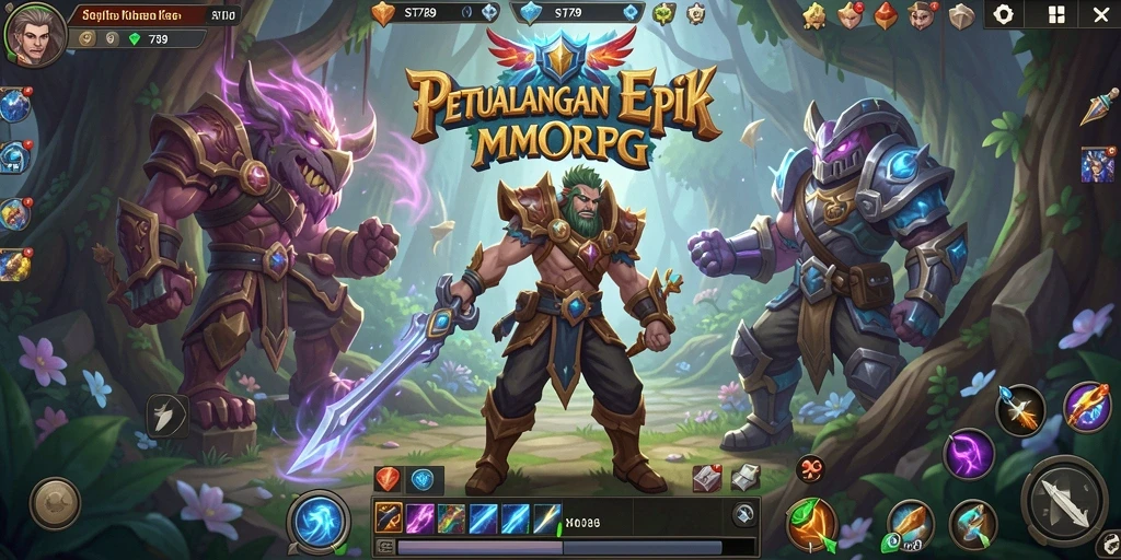 Screenshot ST789 menampilkan aksi seru dalam pertempuran MMORPG.