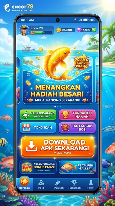 Tampilan utama aplikasi cacor78 yang menarik dan user-friendly.